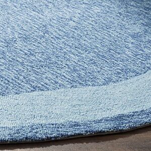 SAFAVIEH Easy Care Collection 8' Round Blue EZC427E Hand-Hooked Border Area Rug
