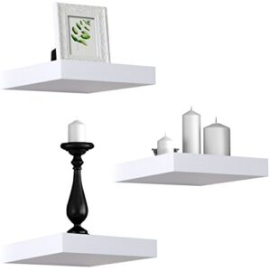 sorbus floating shelves — hanging wall shelves decoration — perfect trophy display, photo frames (white)
