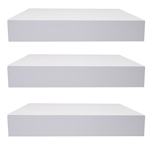 Sorbus Floating Shelves — Hanging Wall Shelves Decoration — Perfect Trophy Display, Photo Frames (White)