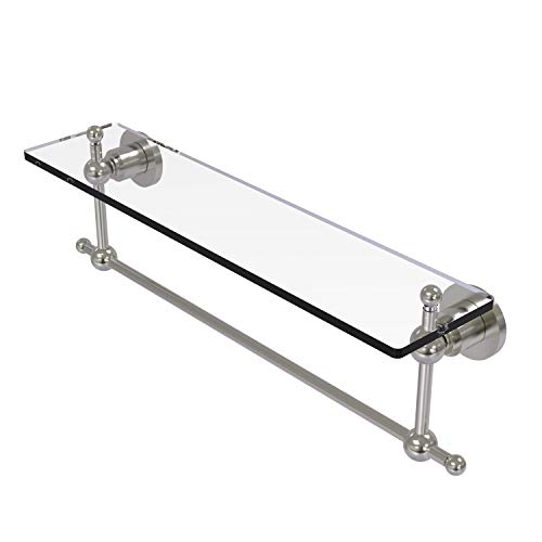 Allied Brass AP-1TB/22-SN Glass Shelf with Towel Bar, 22-Inch x 5-Inch