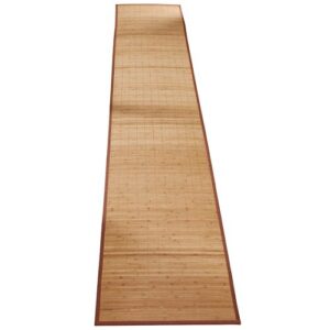 miles kimball bamboo non-slip runner with nylon trim, 23” x 118” – narrow rubber backed bamboo runner with water resistant capabilities for kitchen, sunroom, hallway & entranceway
