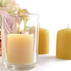 One Dozen (12) Hand Poured Solid Beeswax Votive Candles in Natural Wax - 100% Beeswax Candles by Toadily Handmade - Now Packaged in an Attractive Gift Box! - Made in The USA