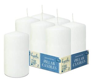 hyoola white pillar candles 3×5 inch – unscented pillar candles – 6-pack – european made