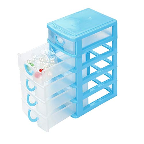 AKIMPE Desktop Storage Box Drawer Foldable Large Cubes Collapsible Fabric Basket Organizer Containers Bins Tote with Dual Handles for Cloth Home Nursery Office Toys Closet Shelf Sky Blue 4