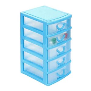 AKIMPE Desktop Storage Box Drawer Foldable Large Cubes Collapsible Fabric Basket Organizer Containers Bins Tote with Dual Handles for Cloth Home Nursery Office Toys Closet Shelf Sky Blue 4