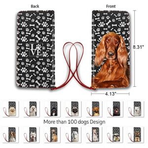 Women's Leather Long Wallet Design Brindle Boxer Dog Paws Pattern, Dog mom gifts