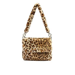 Mellshy Women Tote Bag Cheetah Bag Crossbody Bags for Women Faux Fur Shoulder Bag