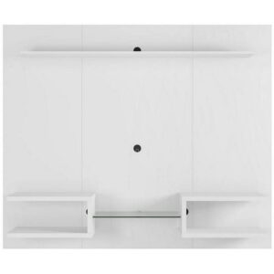 manhattan comfort plaza modern floating wall entertainment center with display shelves, 65.25″, white