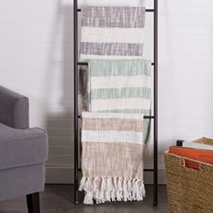 DII Mid-Century Modern Slub Stripe Woven Throw, Mint, 50x60