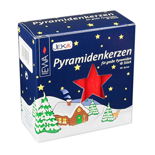 Jeka Kerzen Christmas Pyramid Carousel Candles, Large 17mm - Red