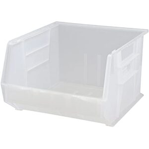 quantum qus270cl clear ultra stack and hang bin, 18″ x 16-1/2″ x 11″ size (pack of 3)
