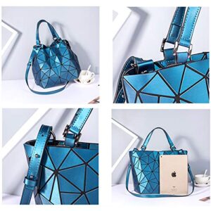 Geometric Luminous Purses and Handbags Holographic Reflective Crossbody Bag Wallet Flash Rainbow Tote NO.6