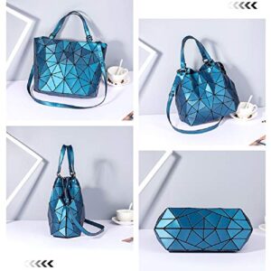 Geometric Luminous Purses and Handbags Holographic Reflective Crossbody Bag Wallet Flash Rainbow Tote NO.6