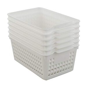 fiazony 6-pack white plastic storage basket, small storage basket