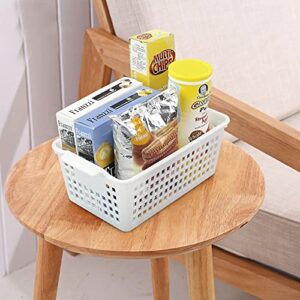 Fiazony 6-Pack White Plastic Storage Basket, Small Storage Basket