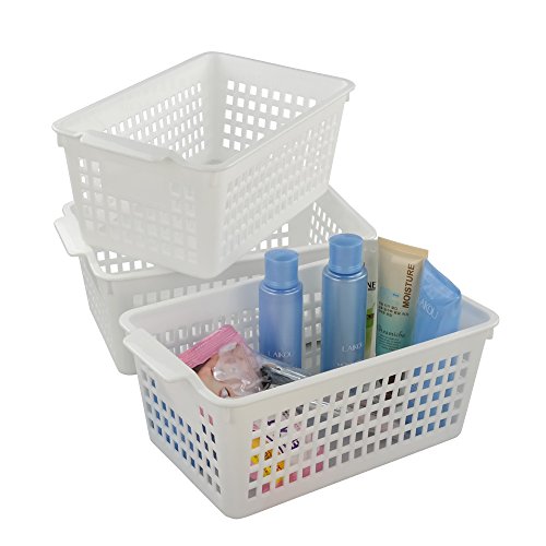 Fiazony 6-Pack White Plastic Storage Basket, Small Storage Basket