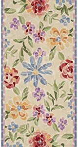 SAFAVIEH Chelsea Collection 2'6" x 8' Ivory HK214A Hand-Hooked French Country Wool Runner Rug