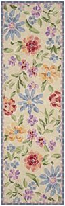 safavieh chelsea collection 2’6″ x 8′ ivory hk214a hand-hooked french country wool runner rug