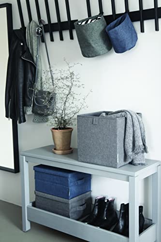 Bigso Soft Multi Purpose Foldable Cube Storage Box | Collapsible Fabric Storage Cube for Storage on Shelves | Polyester Fabric Foldable Storage Cube Organizer for Closets | 12.4’’x12.4’’x12.4’’ | Grey