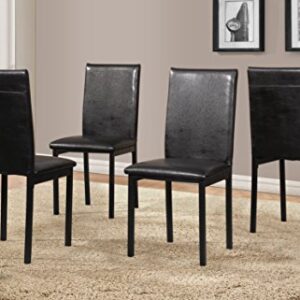 Roundhill Furniture 5 Piece Citico Metal Dinette Set with Laminated Faux Marble Top - Black