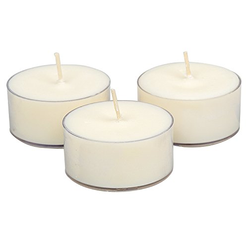 Soyworx Soy Tealight Candles - 25 Unscented - All Natural Color - Clear Cup Candles with 6 to 8 Hour Burn Time