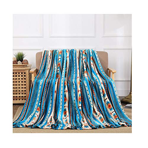 All American Collection Super Soft Ultra Comfort Plush Microfiber Solid Throw Blanket for Couch Home Bedroom Living Room (King, Beverly Blue Southwest)