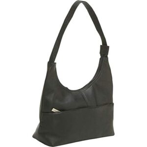 le donne top zip hobo handbag – colombian vaquetta cowhide leather women’s bag, black