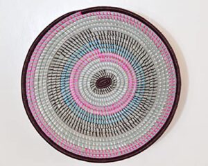 large hand woven african basket – 12 inches sweetgrass basket – woven bowl – handmade in rwanda, rb241