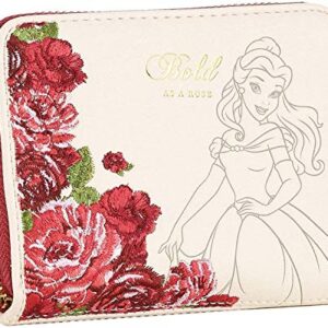 Loungefly Disney Belle Flowers Faux Leather Mini Zip Wallet