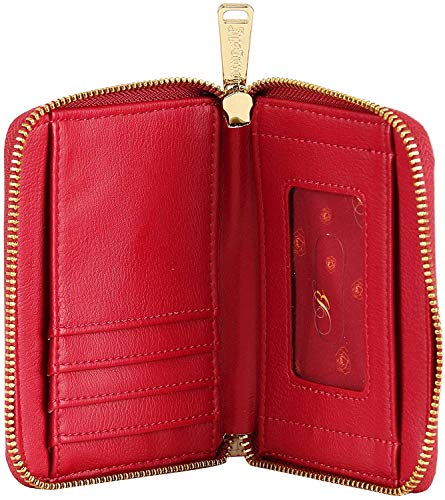 Loungefly Disney Belle Flowers Faux Leather Mini Zip Wallet