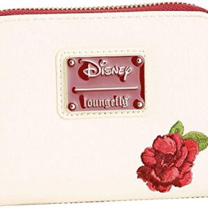 Loungefly Disney Belle Flowers Faux Leather Mini Zip Wallet