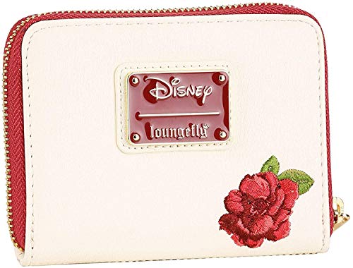 Loungefly Disney Belle Flowers Faux Leather Mini Zip Wallet