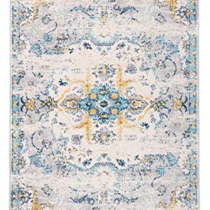 Rugshop Bohemian Distressed Design Area Rug 5' x 7' Blue