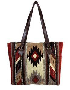 large tote bag, women’s mayan hand-woven wool tote purse (rico b)