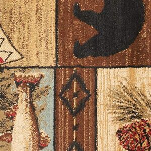 Rug Empire Rustic Lodge River Run Cabin 5X7 Area Rug, 5'3x7'3