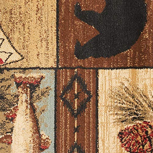 Rug Empire Rustic Lodge River Run Cabin 5X7 Area Rug, 5'3x7'3