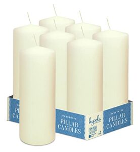 hyoola ivory pillar candles 3×8 inch – unscented pillar candles – 6-pack – european made