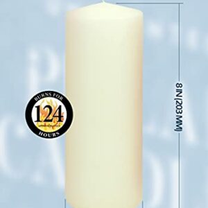 Hyoola Ivory Pillar Candles 3x8 Inch - Unscented Pillar Candles - 6-Pack - European Made