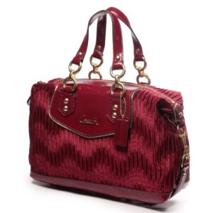 Coach Ashley Gathered Sateen Satchel - Bordeaux