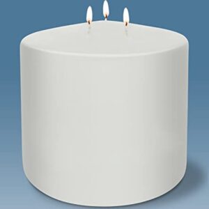 HYOOLA White Three Wick Large Candle - 6 x 6 Inch - Unscented Big Pillar Candles - 146 Hour - European Made