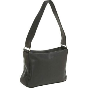le donne leather top zip hobo – full-grain colombian cowhide leather women’s bag (black)