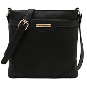 isabelle women’s fashion medium size crossbody bag with gold plate black