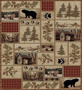 rustic lodge forest cabin 8×10 area rug, 7’10×9’10