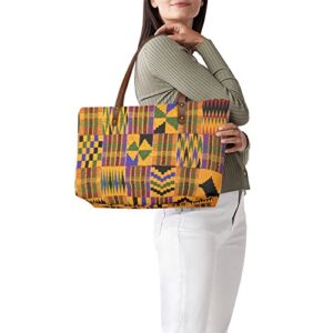 Women's Tribal African Style Totes Bag, African Print Tote Bag for Women, Large Capacity Top-Handle Handbag