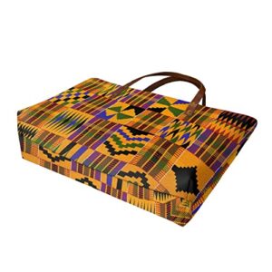 Women's Tribal African Style Totes Bag, African Print Tote Bag for Women, Large Capacity Top-Handle Handbag