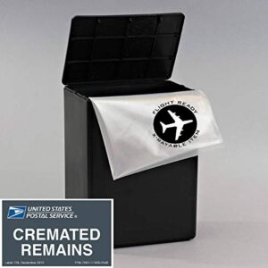 Airline Safe Plastic Temporary Travel Cremation urn for Human Ashes, TSA Approved for Airplane air Travel, Full Size Adult 200 Cubic inches, Funeral urn for Mail and Plane