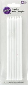 wilton w2811773 birthday candles, 5.875-inch, white, 12-pack