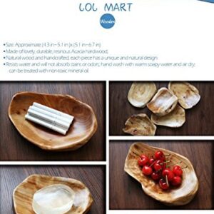 LOL MART Food Storage Root Carving Natural Wood Crafts Serving Tray(The Length 6.5~9inch)