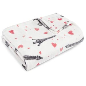 betsey johnson home | plush collection | throw – ultra-soft & cozy fleece, lightweight & luxuriously warm, perfect for bed or couch, pink 50 x 70