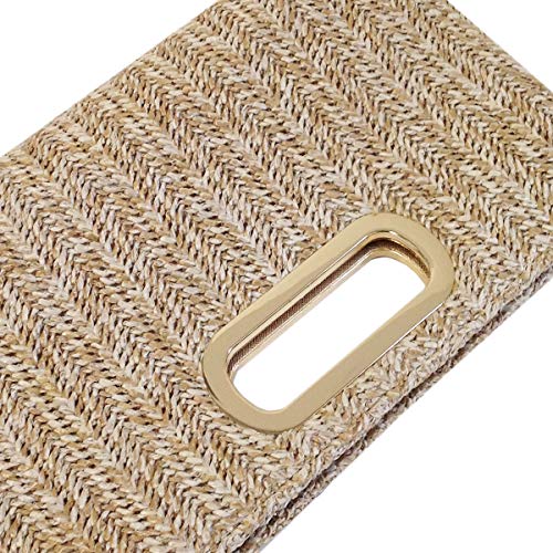 Top Handle Straw Clutch (Natural) Large